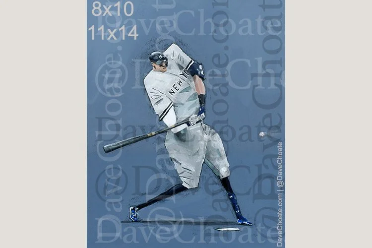 Aaron Judge, New York Yankees Home Run 62 Photo Print from an original acrylic painting