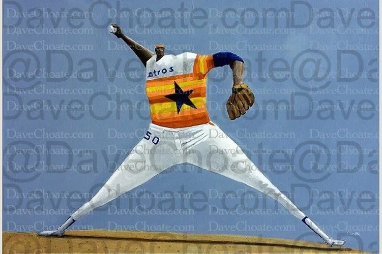 J.R. Richard, Houston Astros Original Acrylic Painting. Measures 20" x 30"