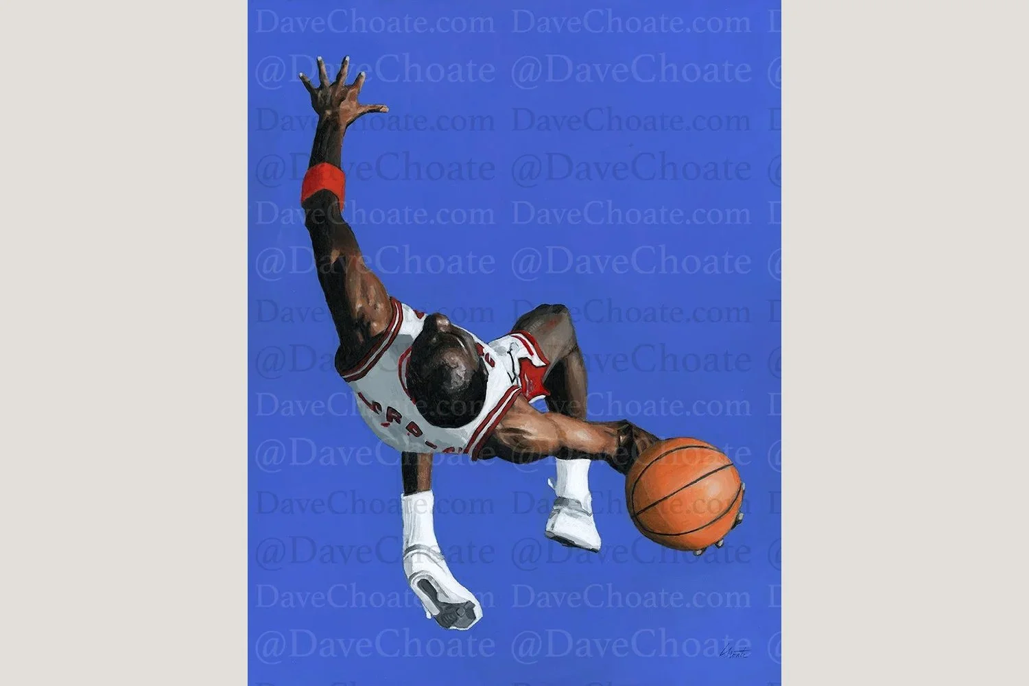 Michael Jordan, Chicago Bulls Original Acrylic Painting. Measures 14" x 18"