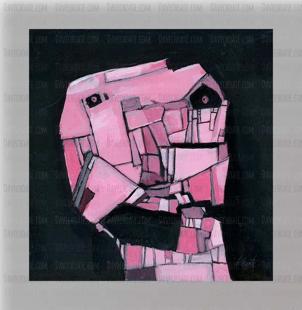 "Black Pink 2" an original acrylic painting. Measures 8x8