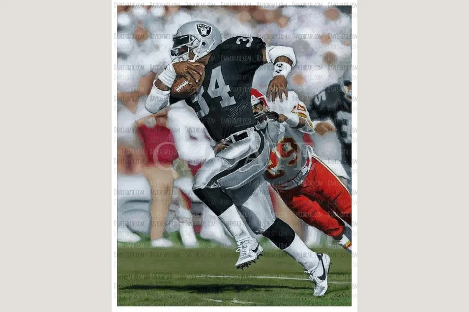 Bo Jackson, Los Angeles Raiders Art Photo Print
