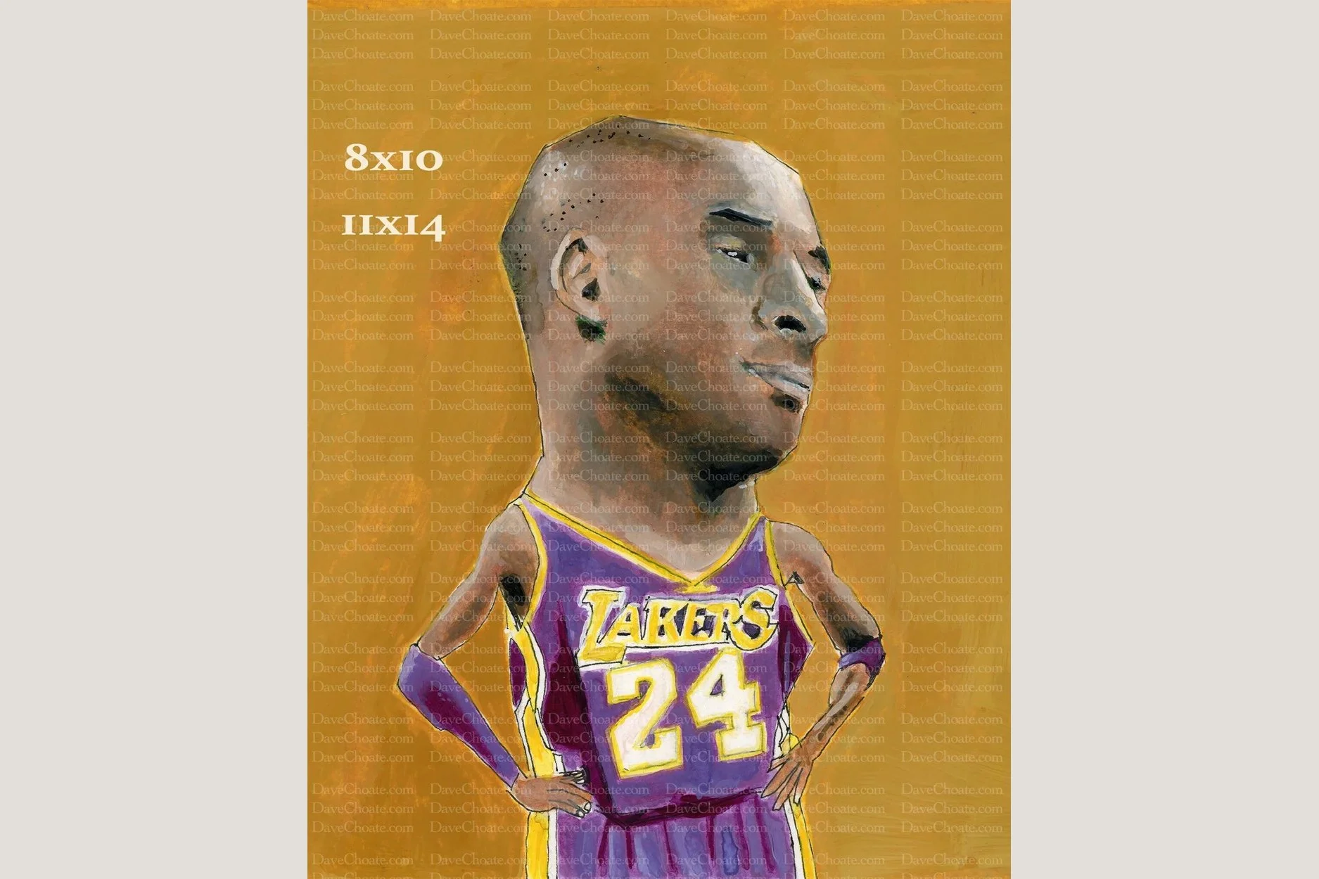 Kobe Bryant, Los Angeles Lakers Art Photo Print from an original watercolor painting