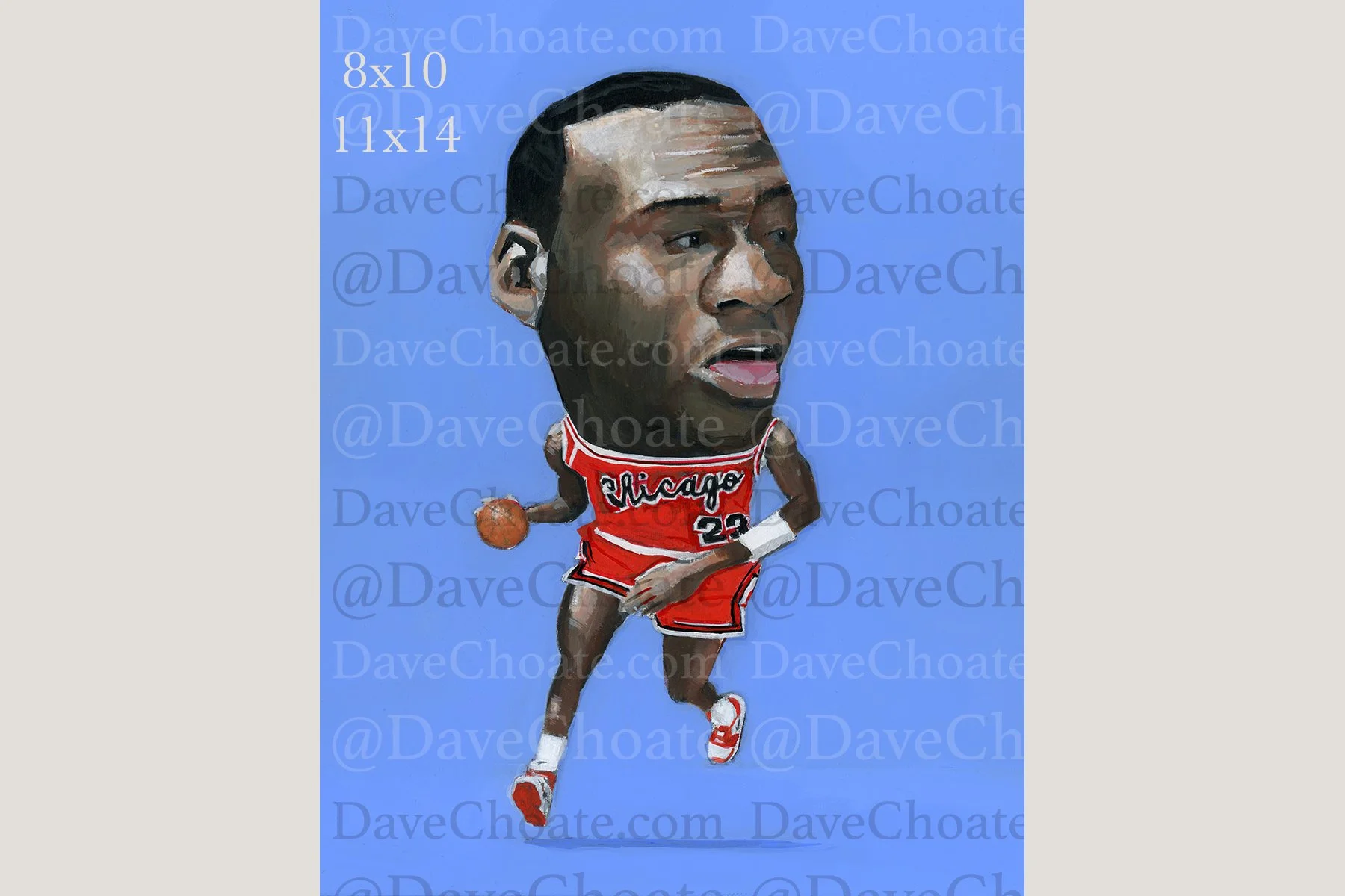 Michael Jordan, Chicago Bulls Rookie art photo based on original painting.
