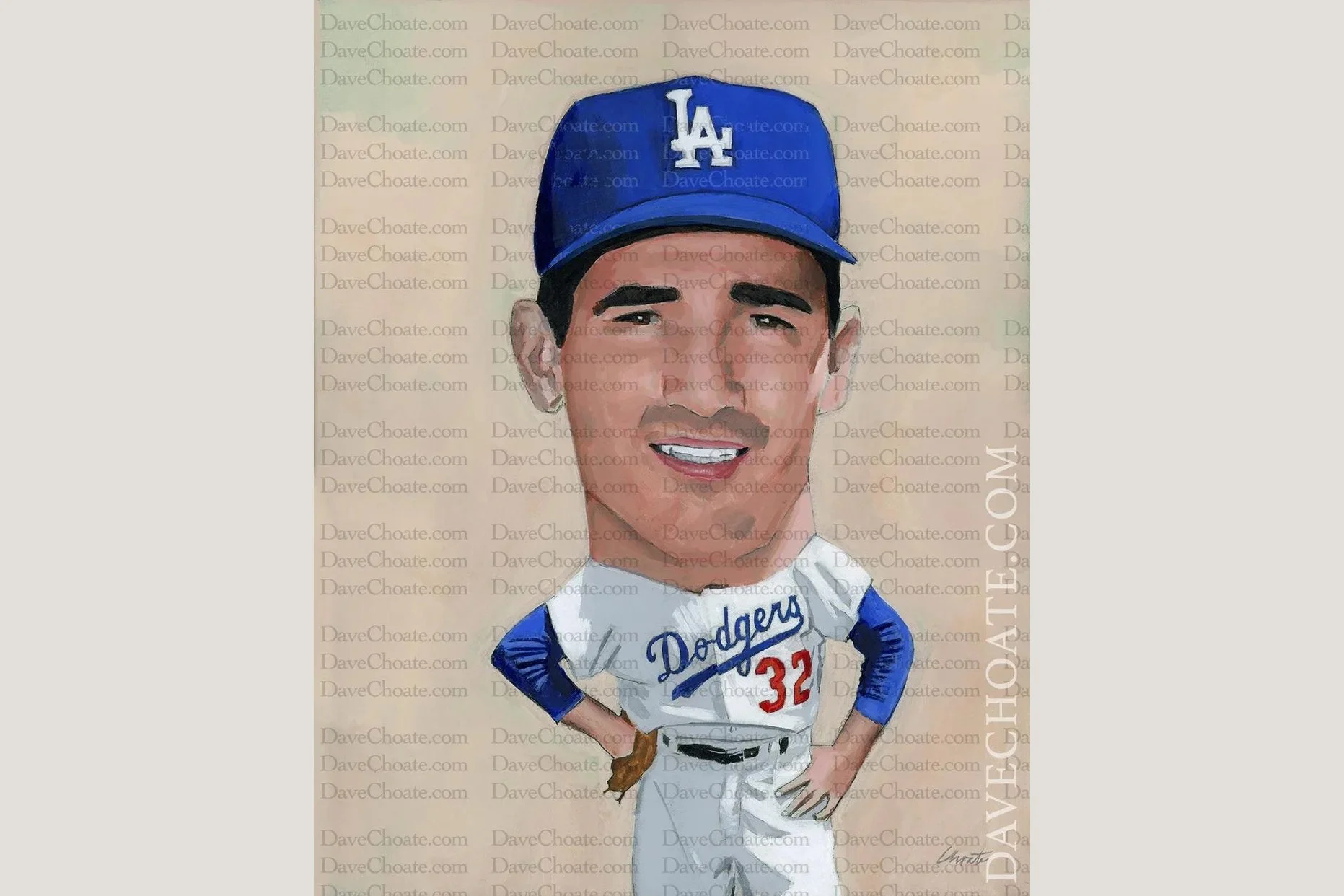 Sandy Koufax, Los Angeles Dodgers Original Acrylic Painting 16X20