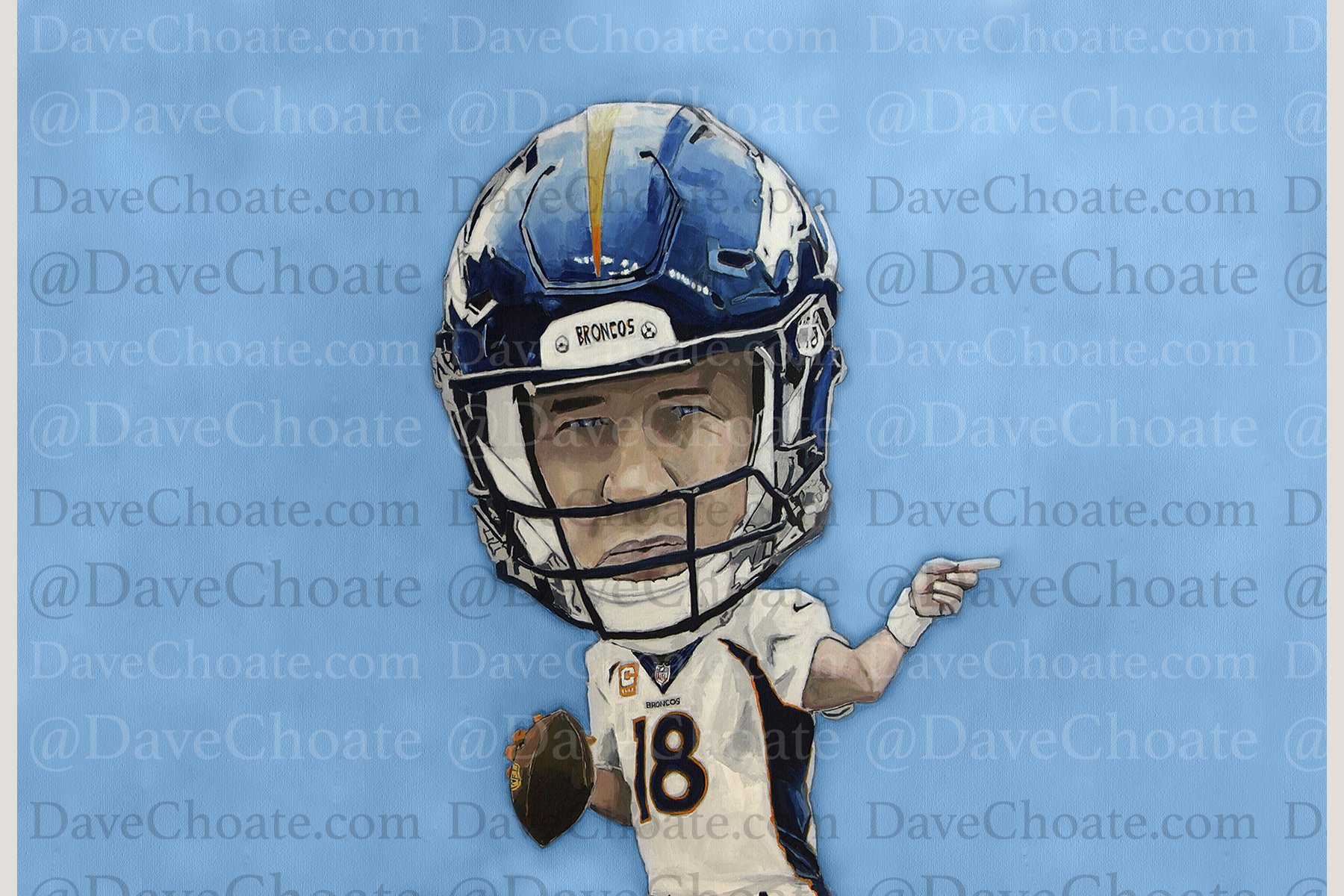 Peyton Manning, Denver Broncos, Super Bowl 50 Art Photo Print From An Original Acrylic Painting