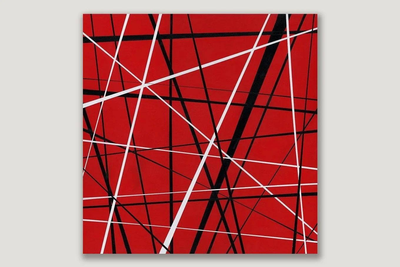 Red White Black 241 an Original Abstract Acrylic Painting. Measures 20" x 20"