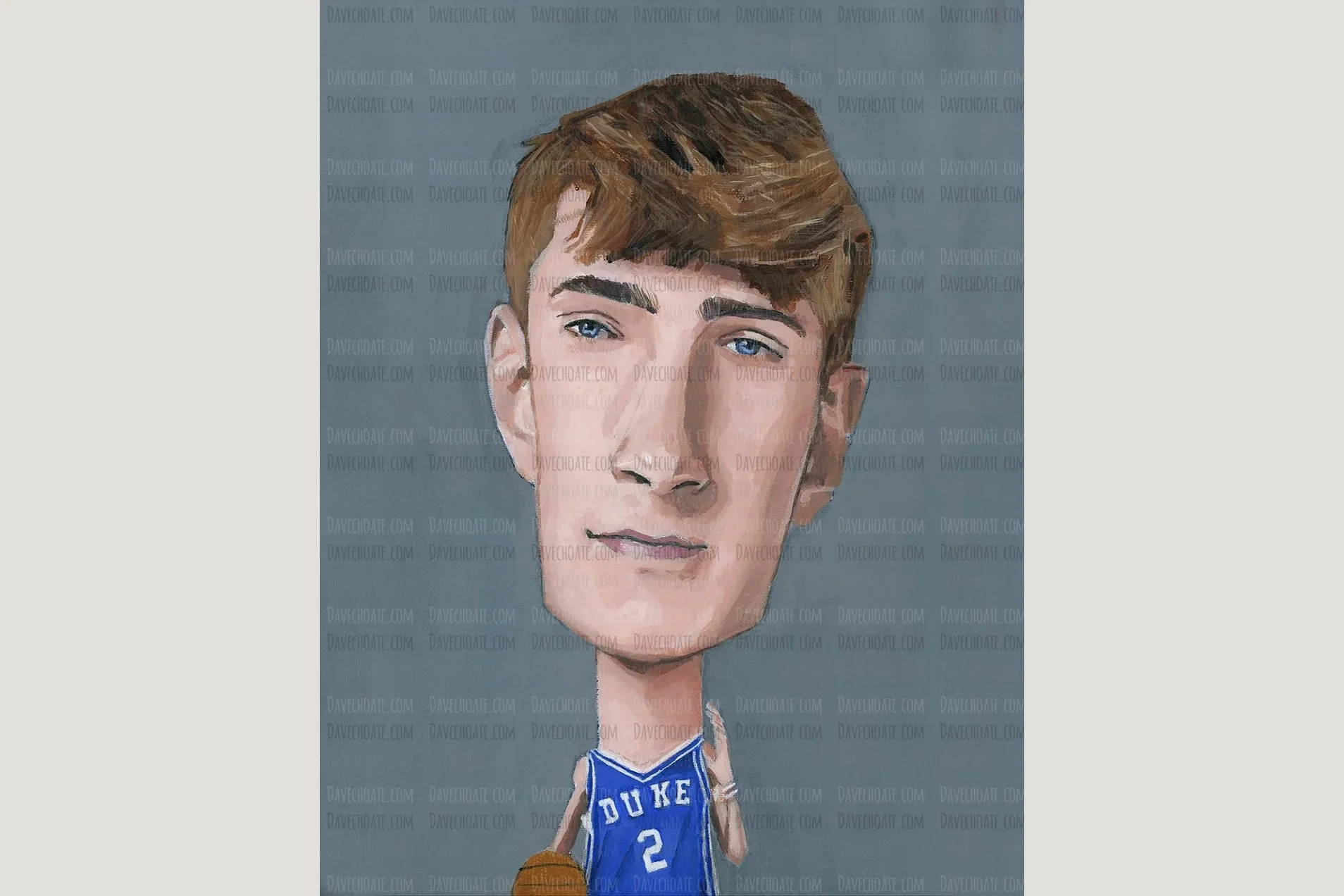 Cooper Flagg, Duke Blue Devils. Art Photo Print based off an original painting