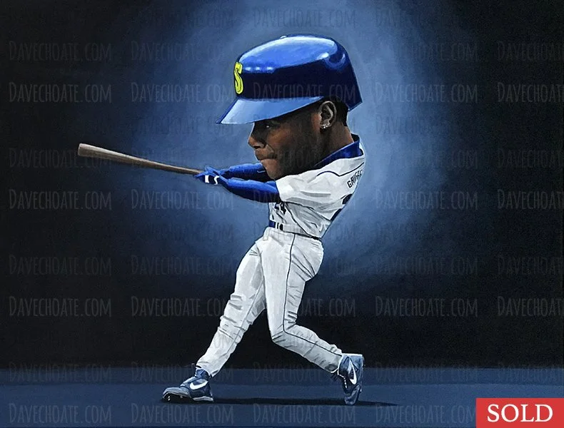 Ken Griffey Junior, Seattle Mariners. Measures 30x40