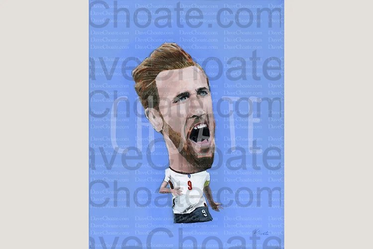 Harry Kane, England at Wembley Stadium Soccer Football Original Painting