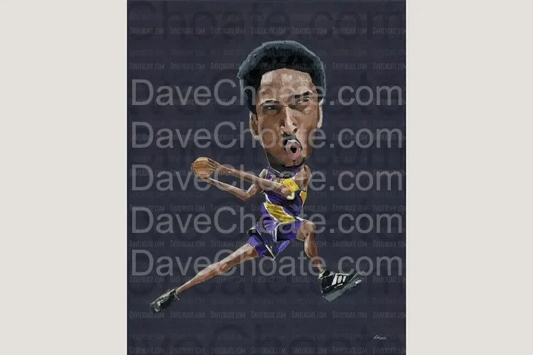 Kobe Bryant, Los Angeles Lakers Original Acrylic Painting. Measures 16x20
