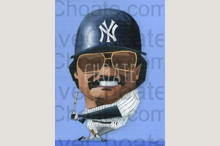 Reggie Jackson, New York Yankees Original Painting. Measures 18" x 24"