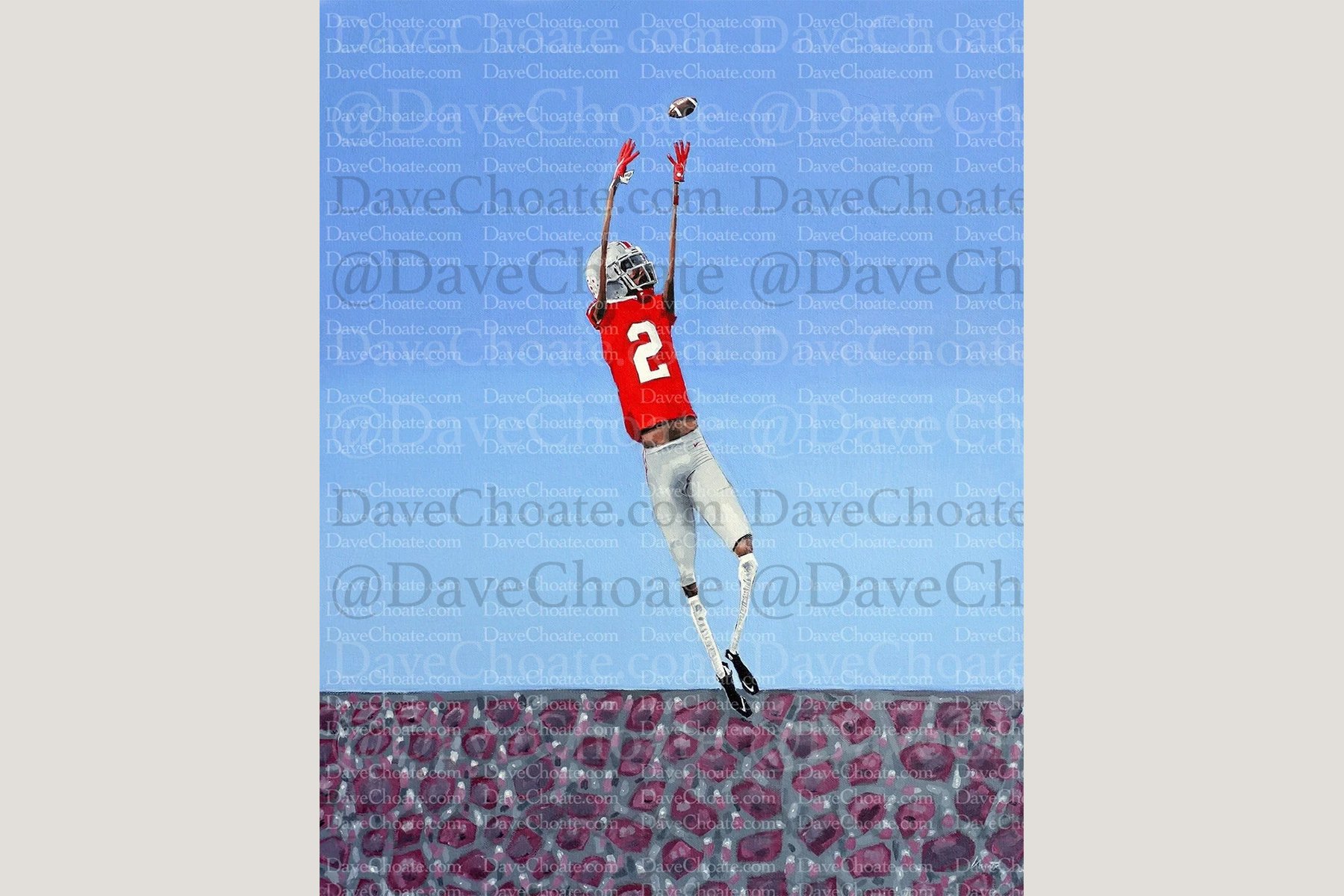Chris Olave, Ohio State Buckeyes Football Wide Receiver- Art Photo Print From An Original Acrylic Painting