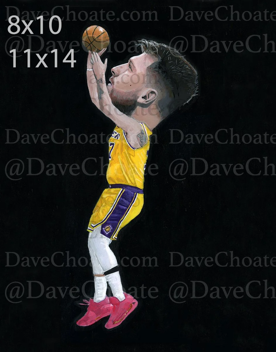 Luka Doncic, Los Angeles Lakers Art Photo Print from an original painting