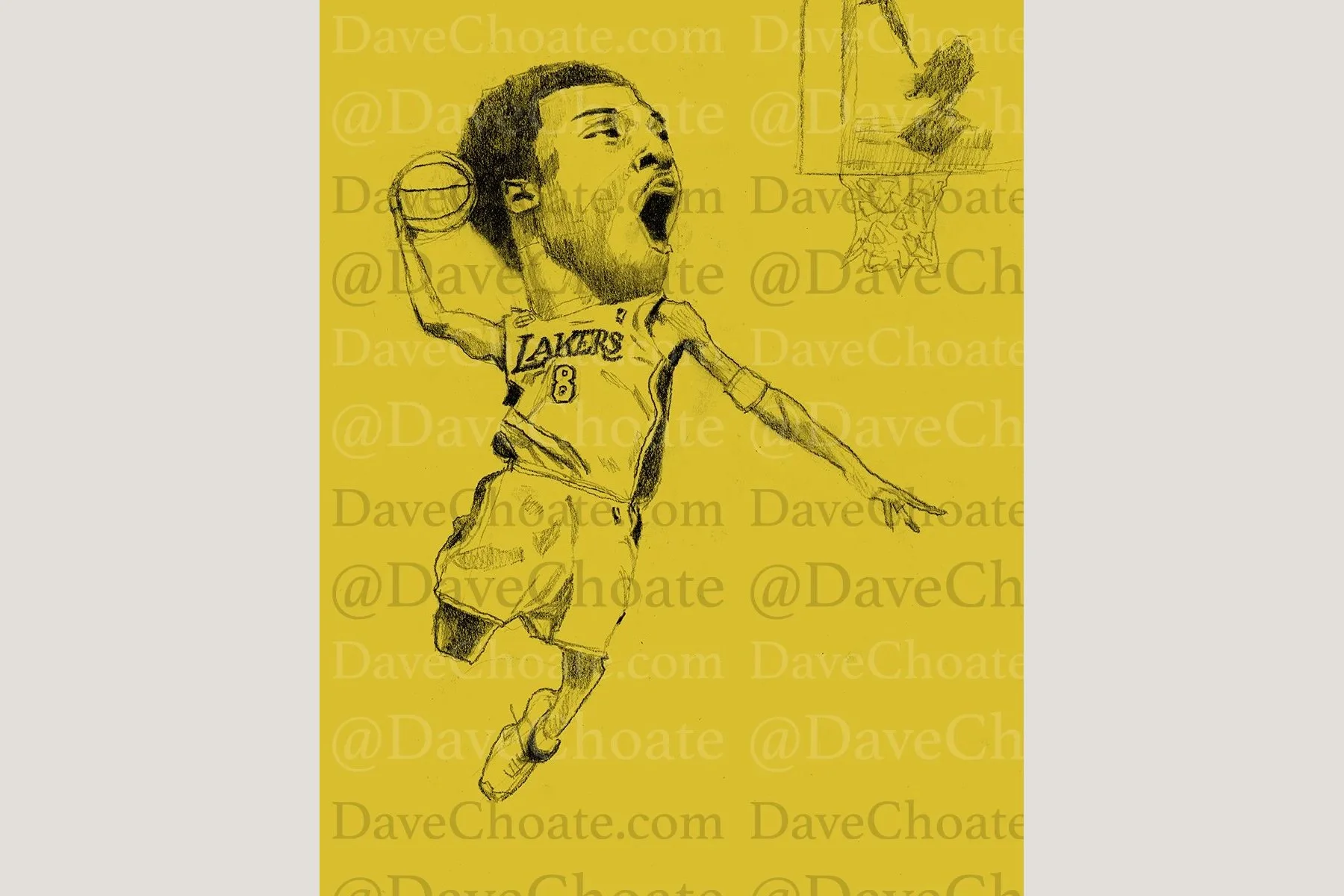 Kobe Bryant, Los Angeles Lakers Art Photo Print