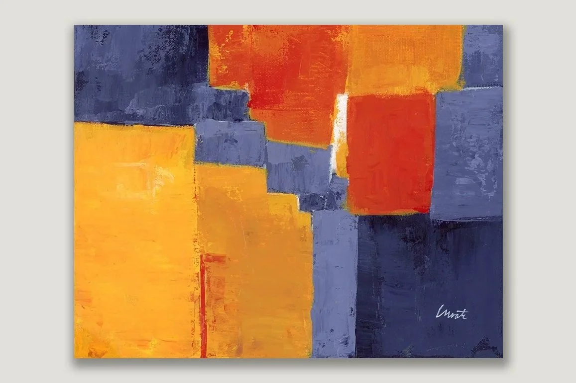 Golden Purple 2 an Original Abstract Acrylic Painting. Measures 8x10