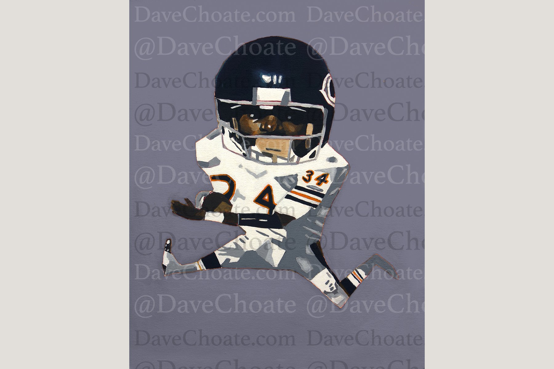 Walter Payton, Chicago Bears Art Photo Print From An Original Acrylic Painting