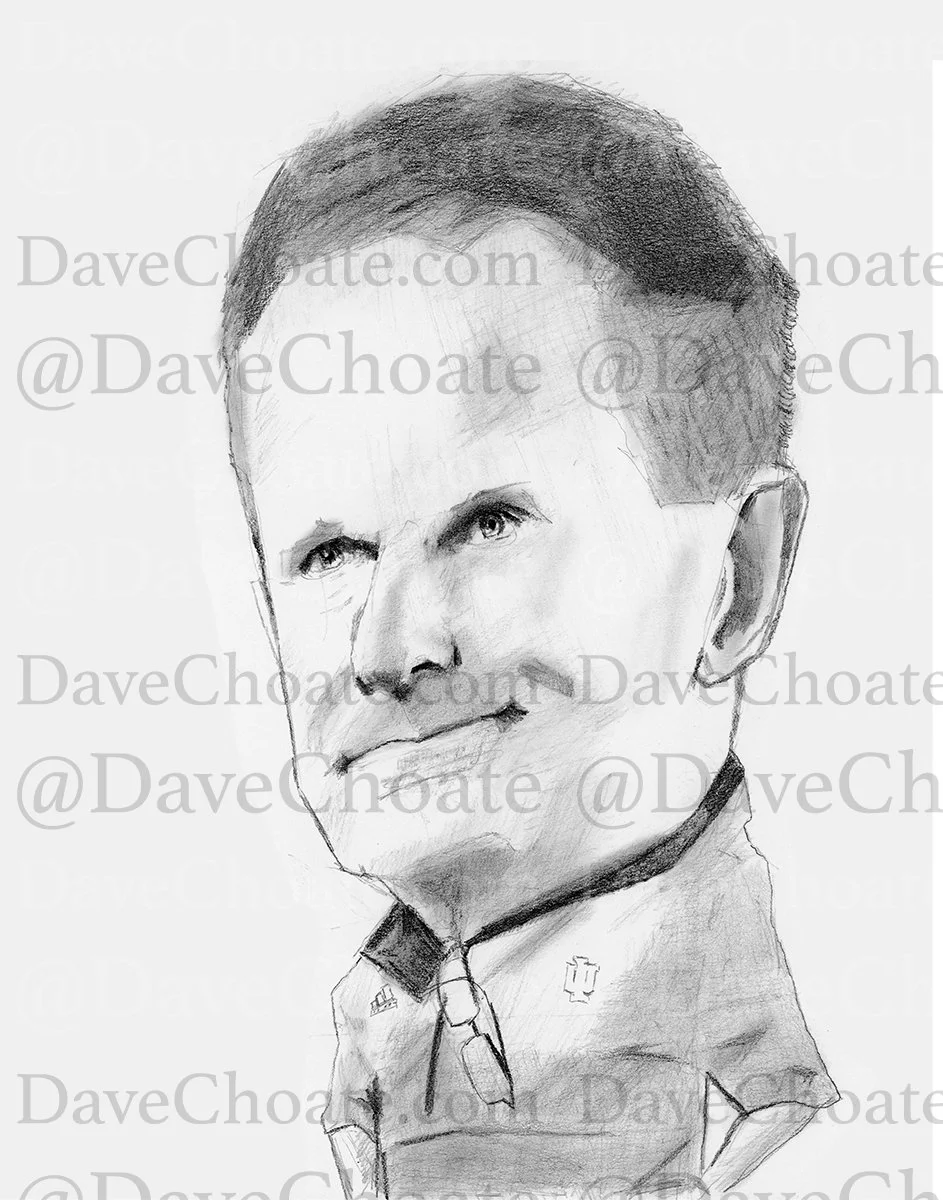 Curt Cignetti, Indiana Hoosiers Football Coach Art Print from Original Drawing