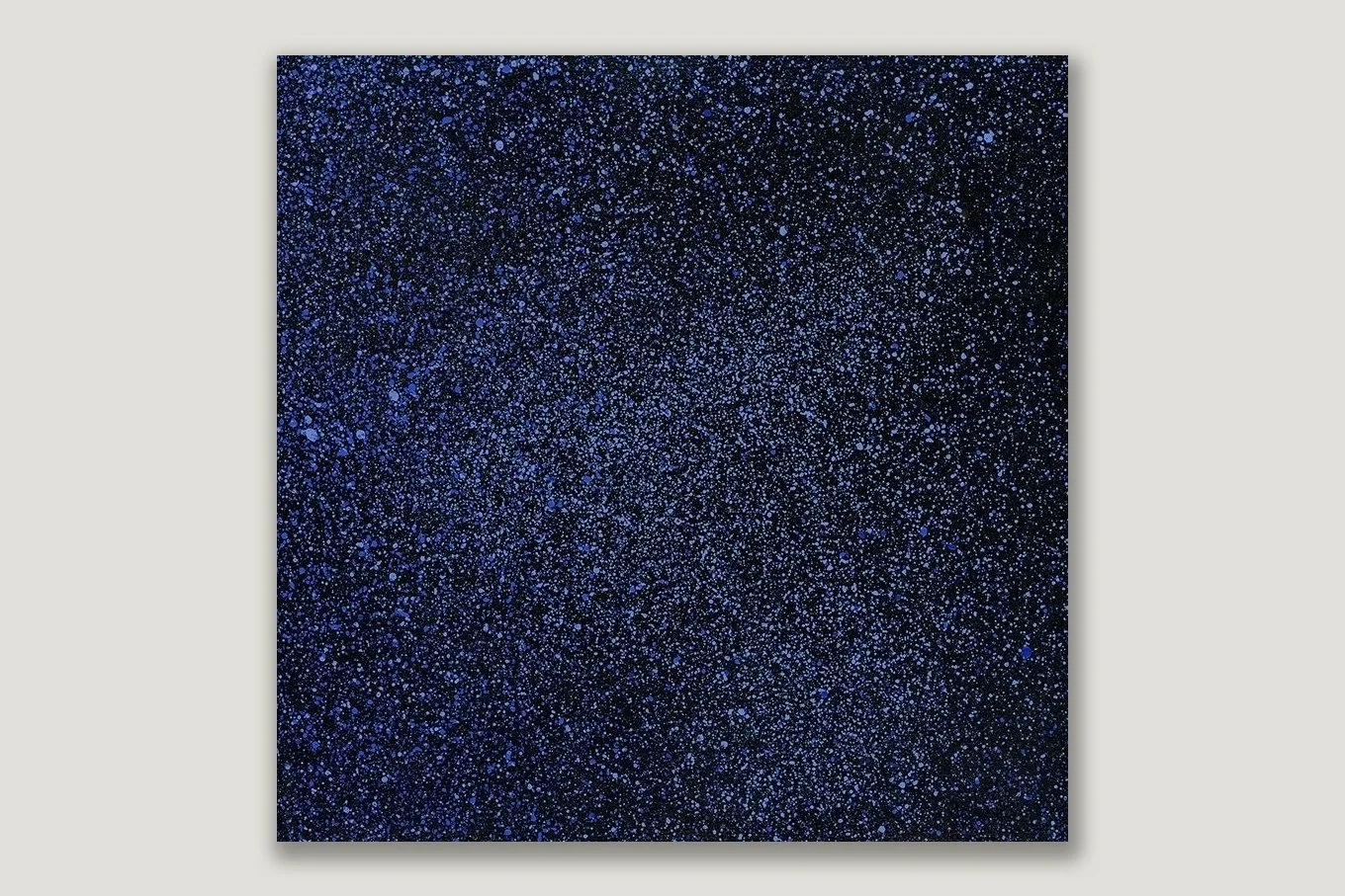 Blue Black Speckle 242 an Original Acrylic Abstract Painting. Measures 8x8.