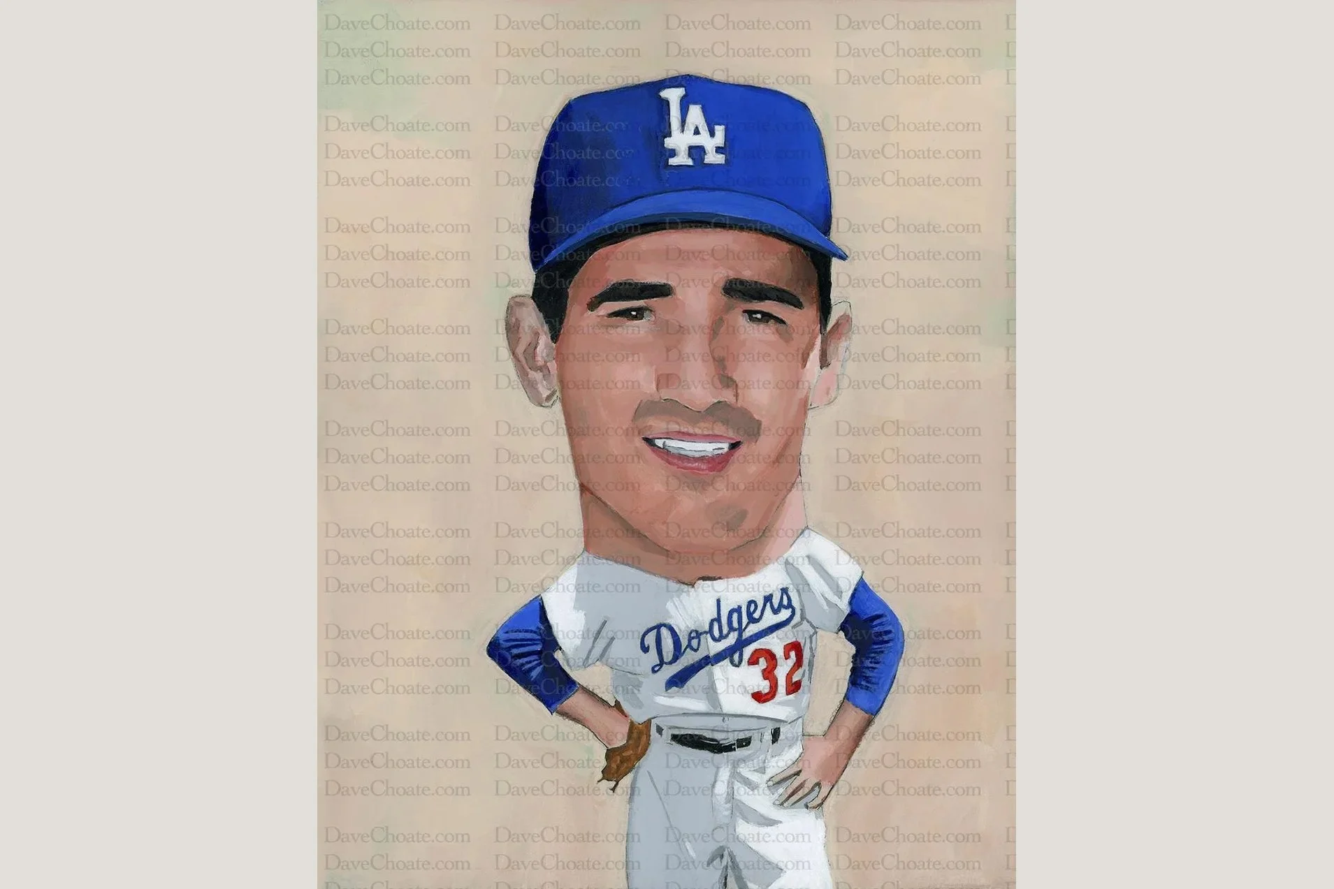 Sandy Koufax, Los Angeles Dodgers Art Photo Print from an original acrylic painting