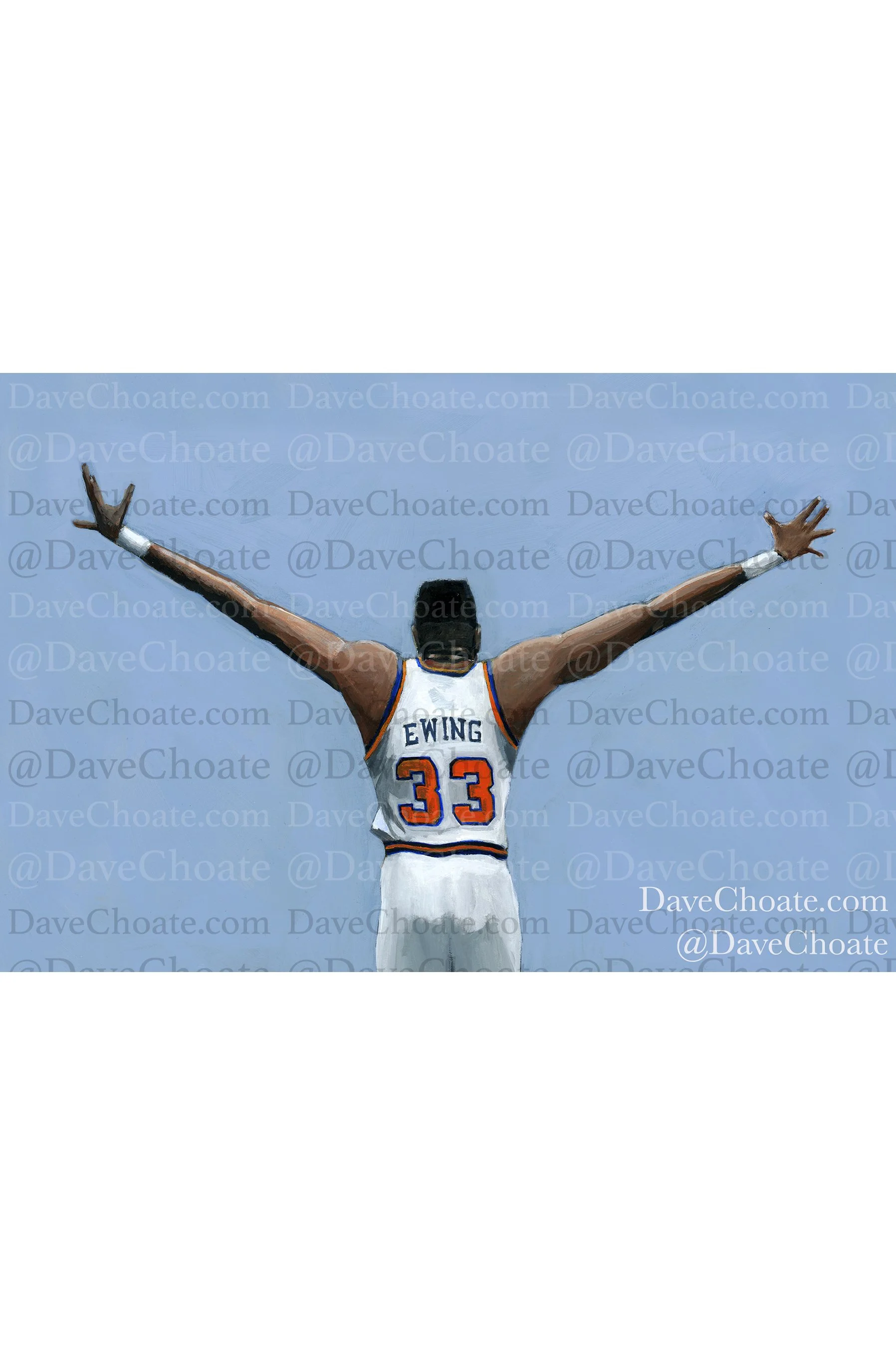 Patrick Ewing, New York Knicks Art Photo print from an original acrylic painting