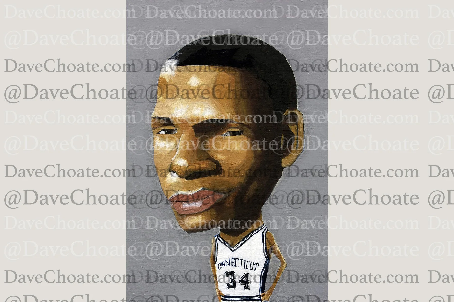 Ray Allen, UCONN art photo print from an original painting