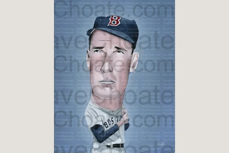 Ted Williams, Boston Red Sox Acrylic Original Painting. Measures 11x14.