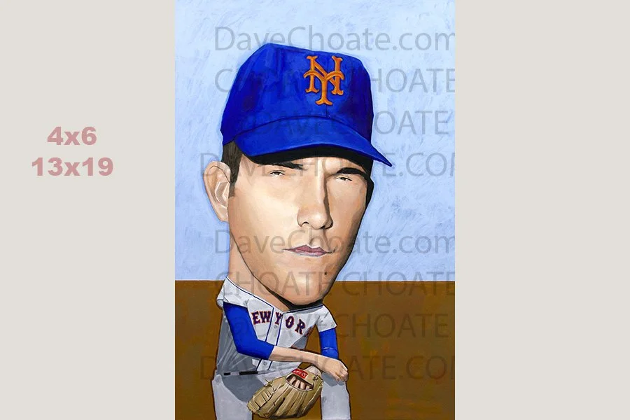 Nolan Ryan, New York Mets Art Photo Print from Original Painting
