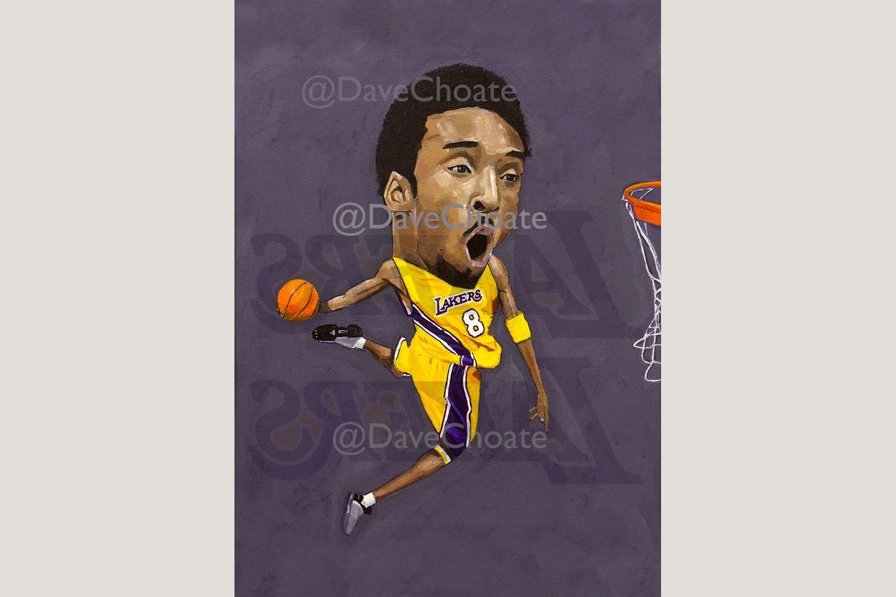 Kobe Bryant, Los Angeles Lakers Basketball Art Photo Print