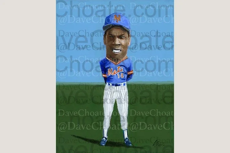 Dwight "Doc" Gooden Original Acrylic Painting. Measures 8" x 10"