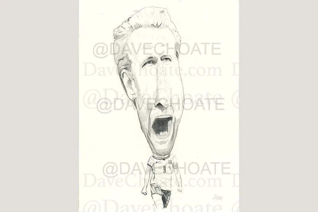Harry Kane, England World Cup vs Mexico original pencil drawing 9" x 12"