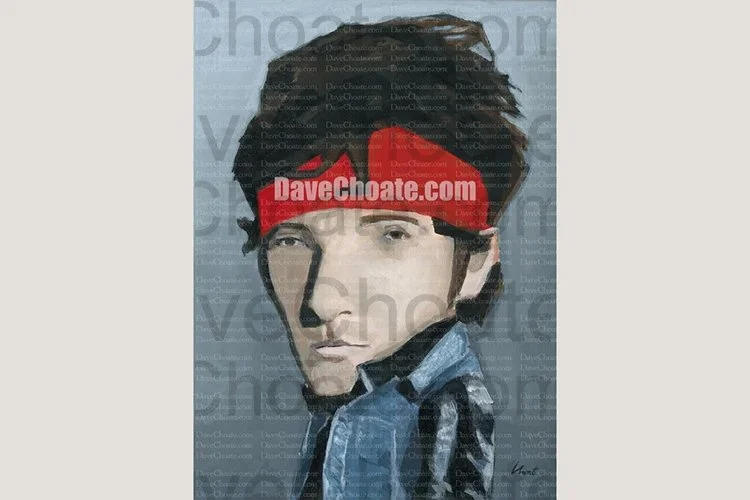 Bruce Springsteen Original Painting 9" x 12" on flat panel