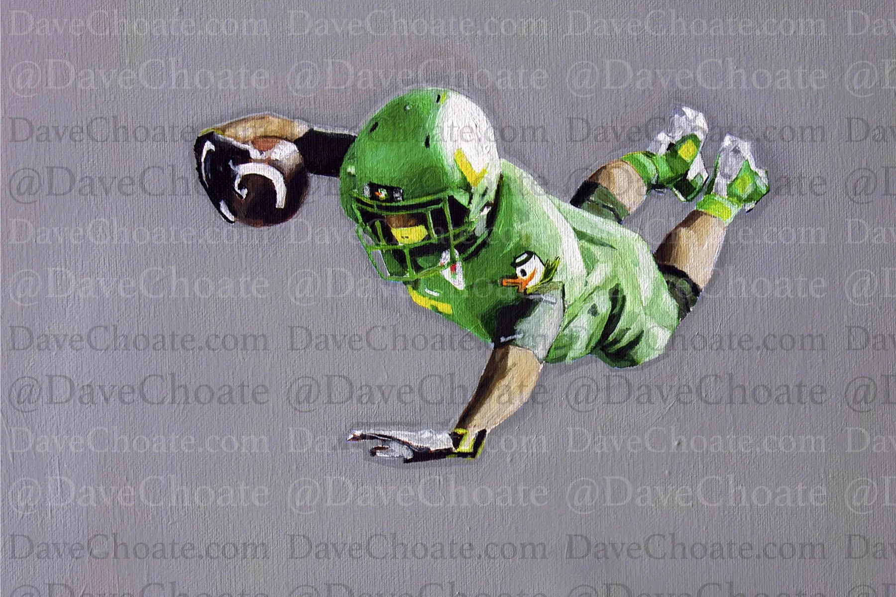 Oregon Ducks Football. Rose Bowl vs Florida State Art Photo Print From An Original Acrylic Painting
