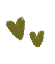 Dos corazones dorados de diferentes tamaños