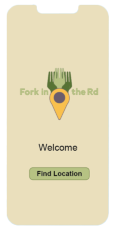 Fork in the Road's landing page, which customers will see when opening the app.