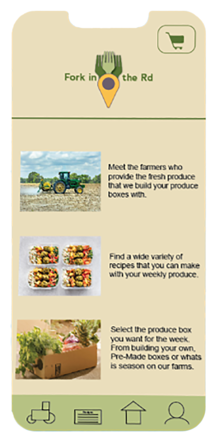 The home page displays various areas where customers can explore when using the app.