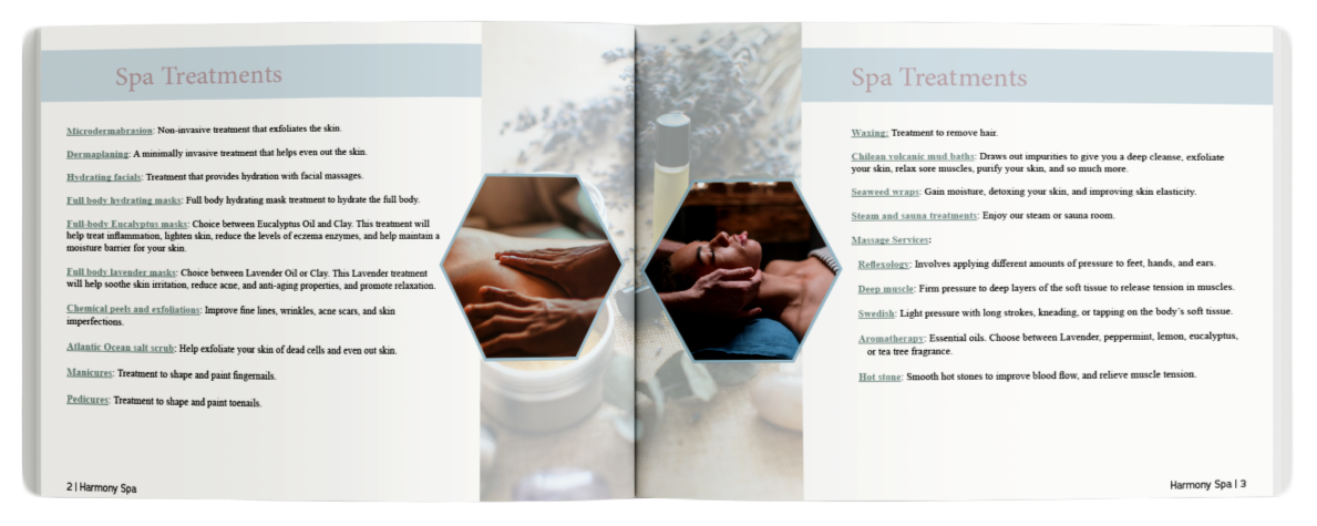 Harmony Spa Booklet