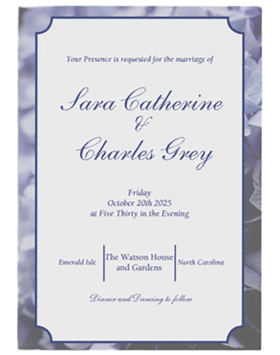Sara and Grey's Wedding Invitations
