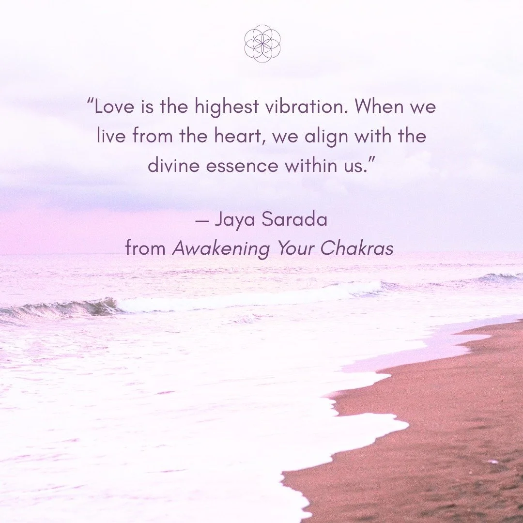 "Love is the highest vibration. When we live from the heart, we align with the divine essence within us." — Jaya Sarada, Awakening Your Chakras⠀
⠀
Living from the heart isn’t just poetic—it’s transformational. When y
