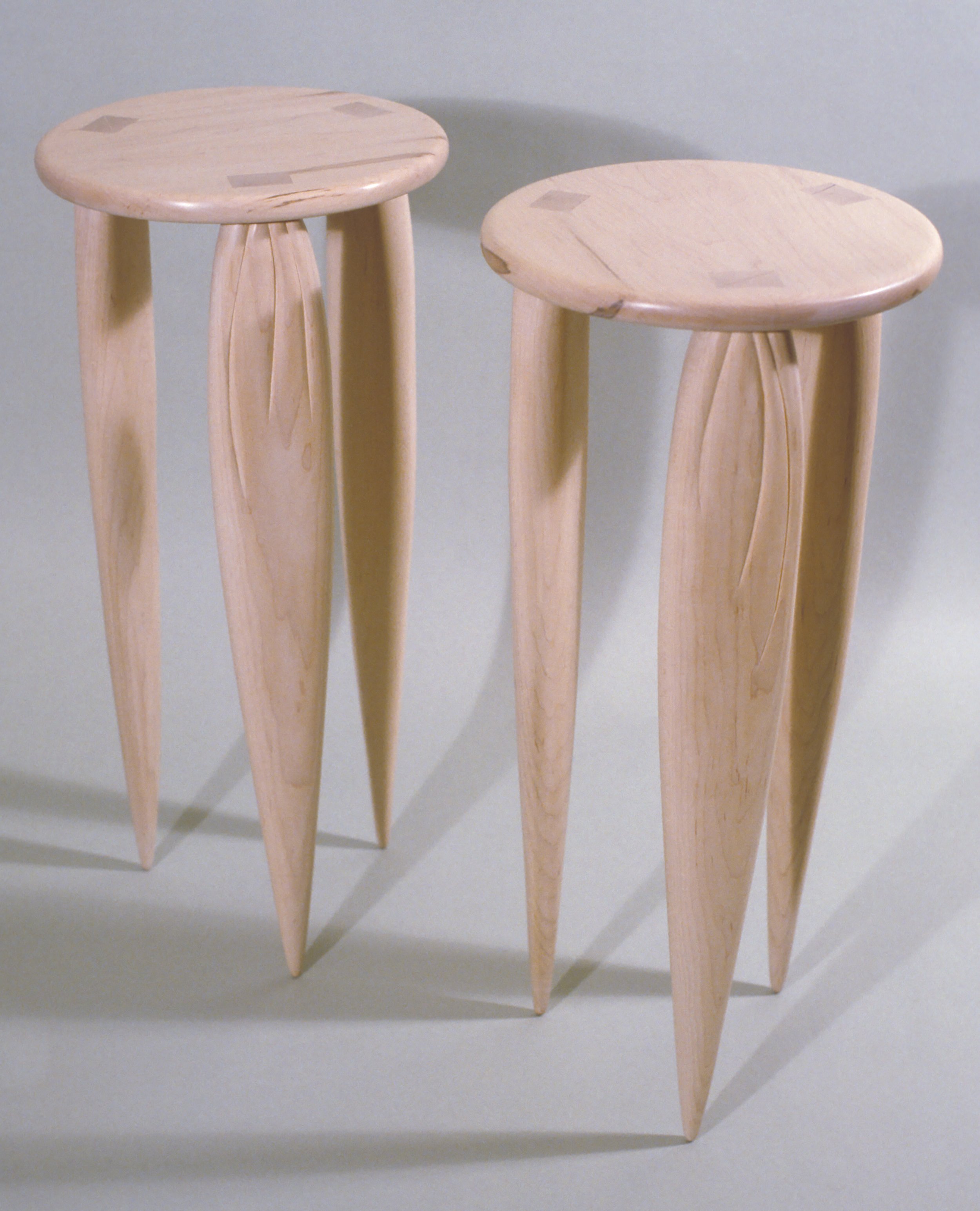 Pair of tables, maple