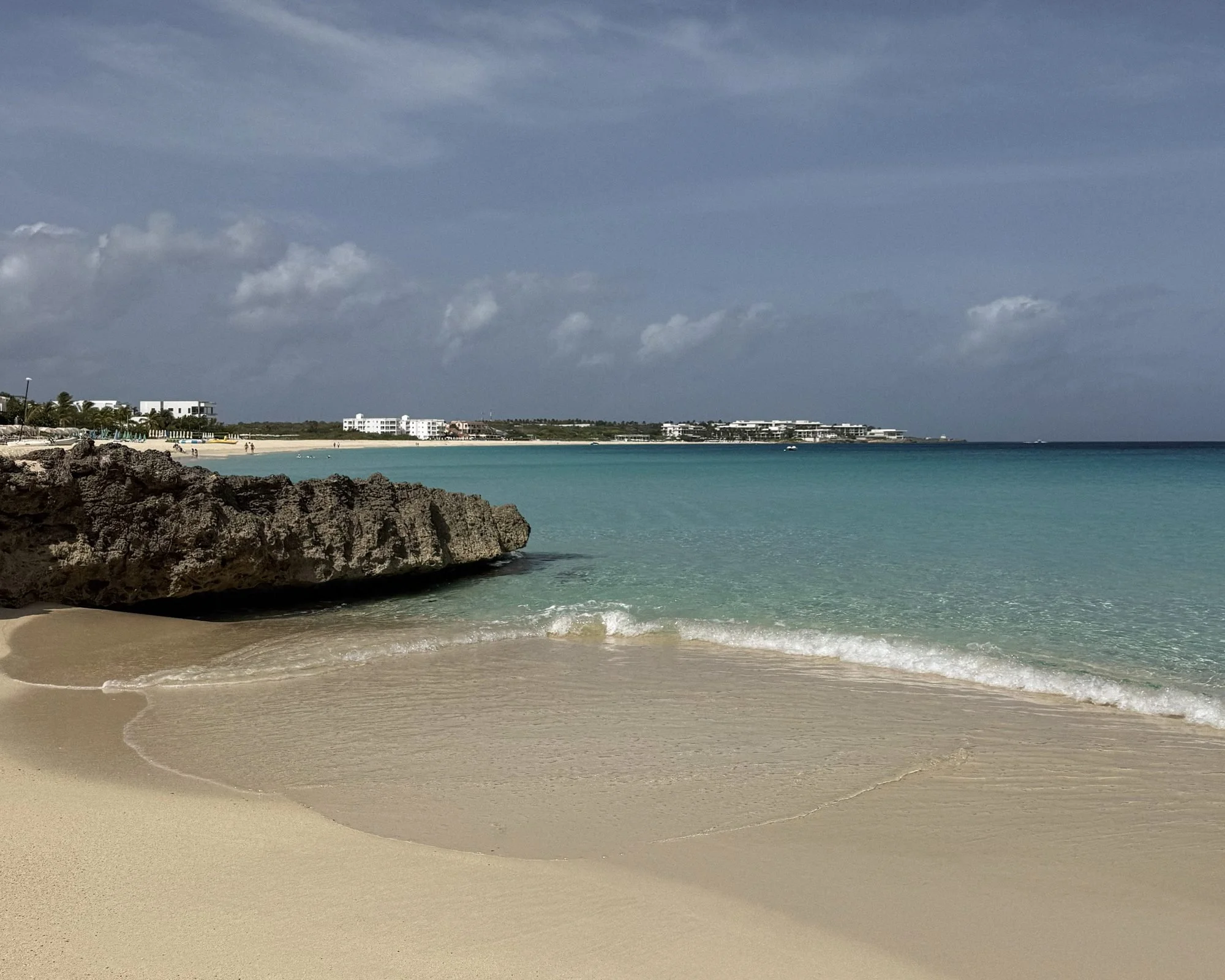 Meads Bay beach looking toward Four Seasons Anguilla in the distance