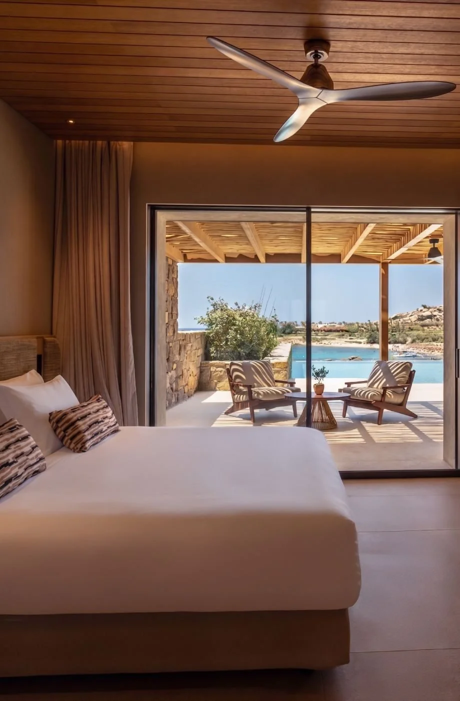 Waterfront bungalow with private pool terrace at Fouquet's Mykonos, Greece