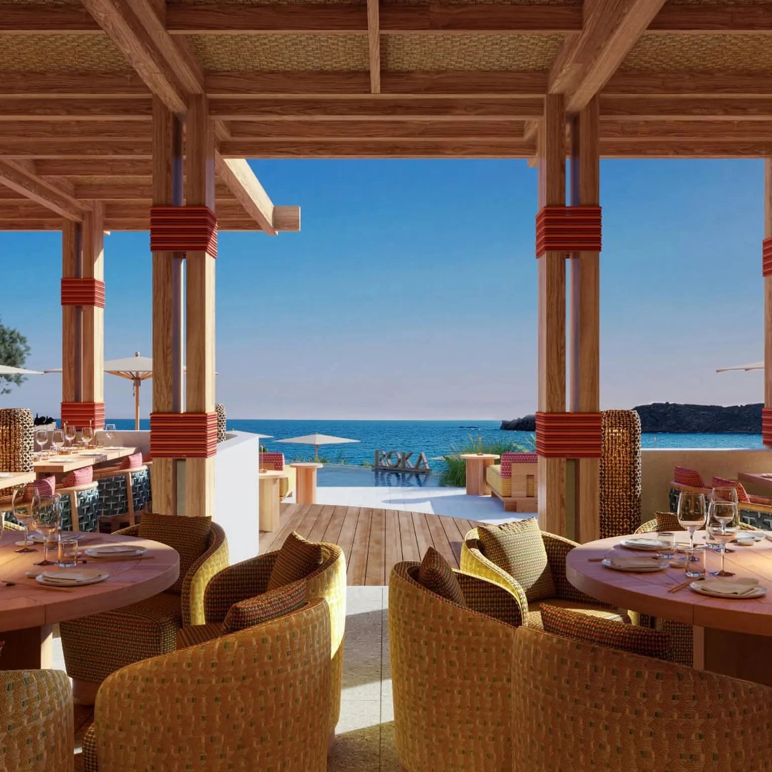 ROKA Mykonos Japanese restaurant with sea views at Fouquet's Mykonos