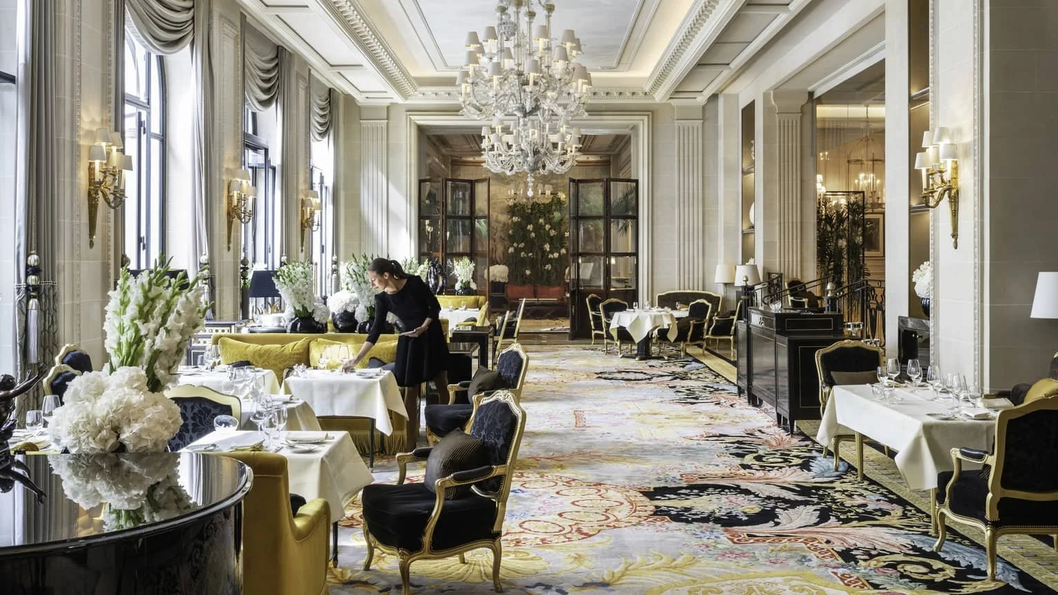 Le Cinq three-Michelin-starred fine dining restaurant at Four Seasons Hotel George V Paris