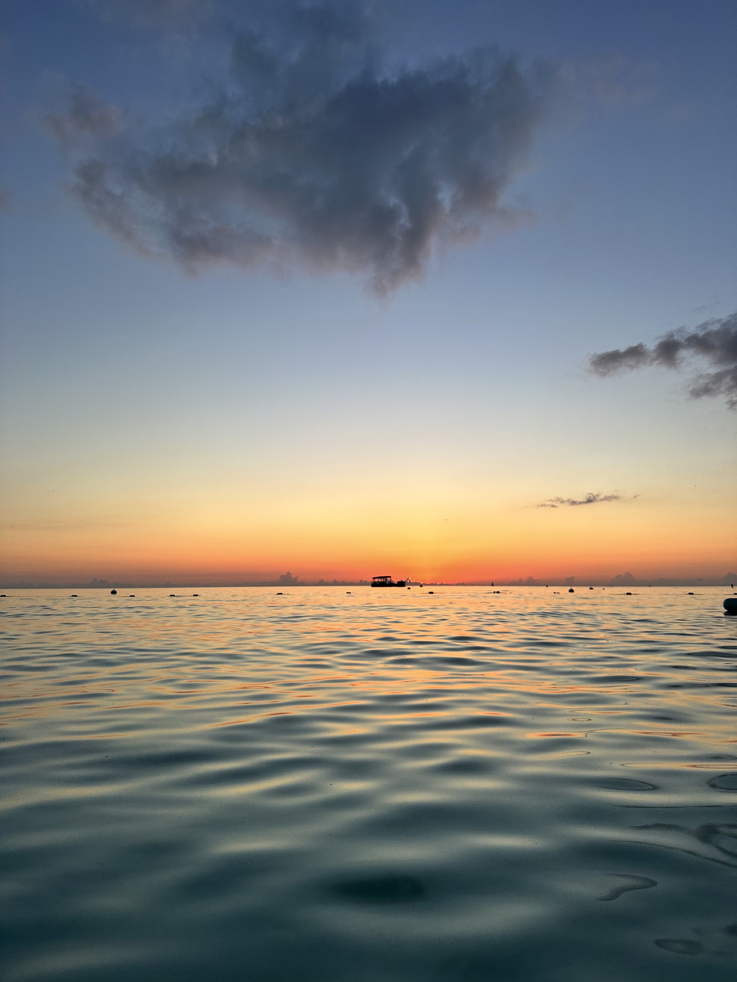 turquoise water at sunset, Cayman Islands