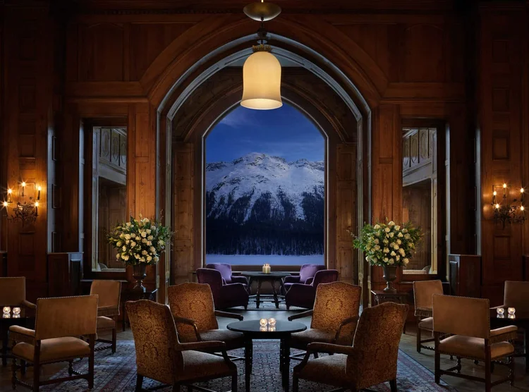 Badrutt's Palace window view St Moritz