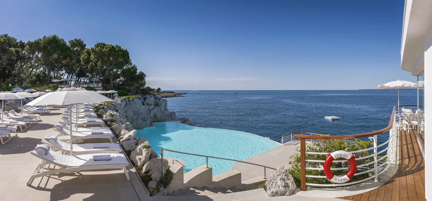 Hotel du Cap Eden Roc pool carved into rocks French Riviera