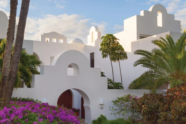 Cap Juluca Anguilla whitewashed Moorish villas on Maundays Bay beach, Belmond resort
