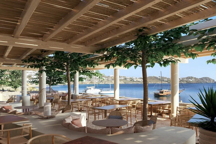 Bill and Coo Suites beachfront dining Mykonos