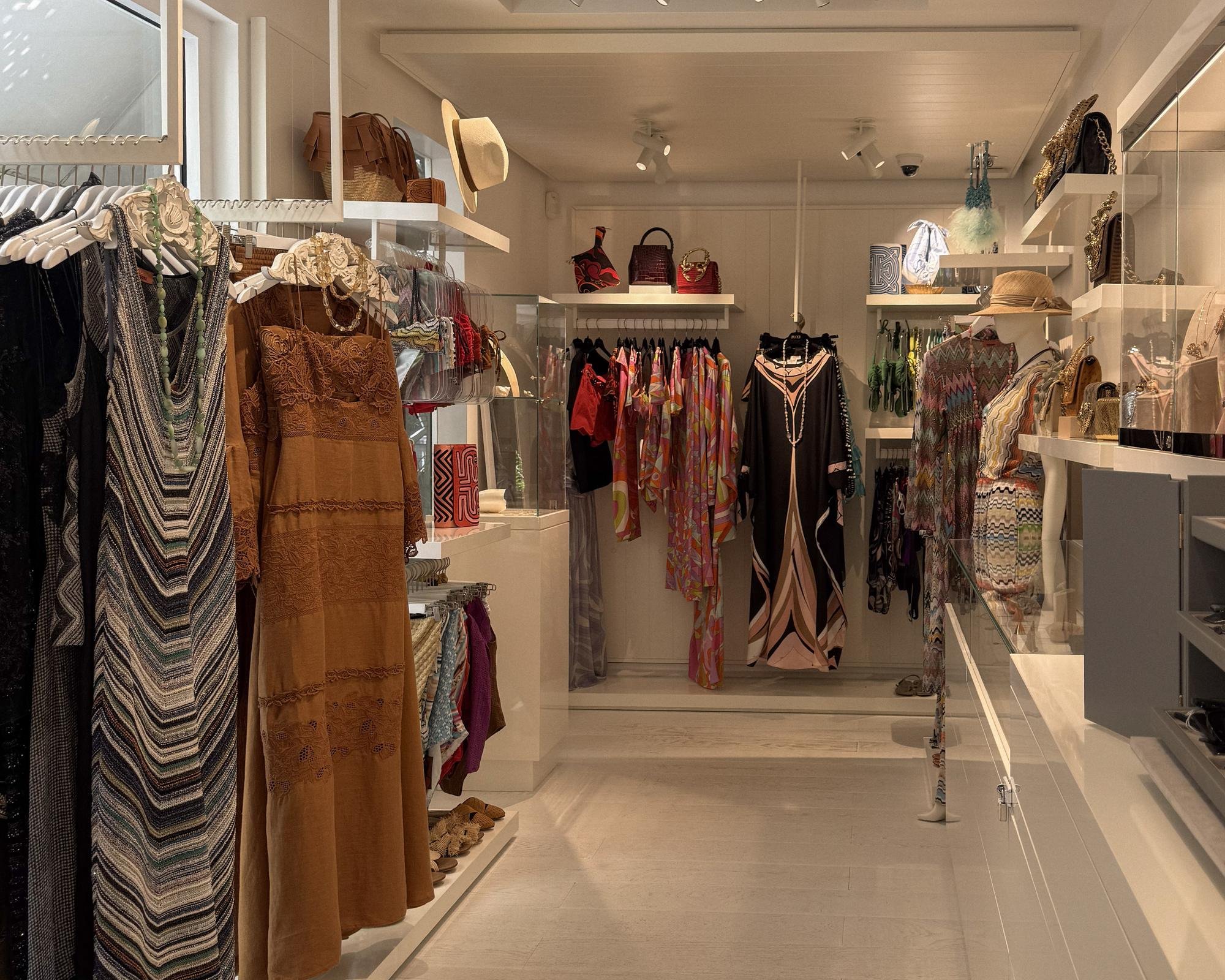 Resortwear and accessories in the boutique at Cheval Blanc St-Barth