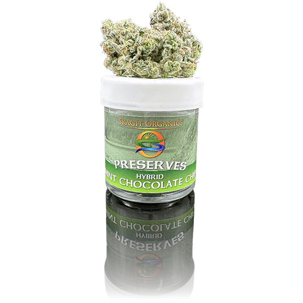 Mint Chocolate Chip Preserves - A hybrid cannabis strain flash-frozen cured by the fine folks at Skagit Organics.